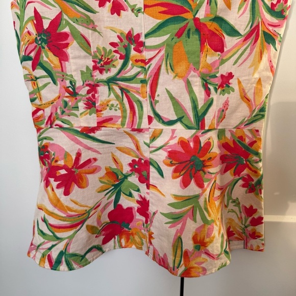J. Crew Sleeveless Tropical Print Top - Picture 3 of 7